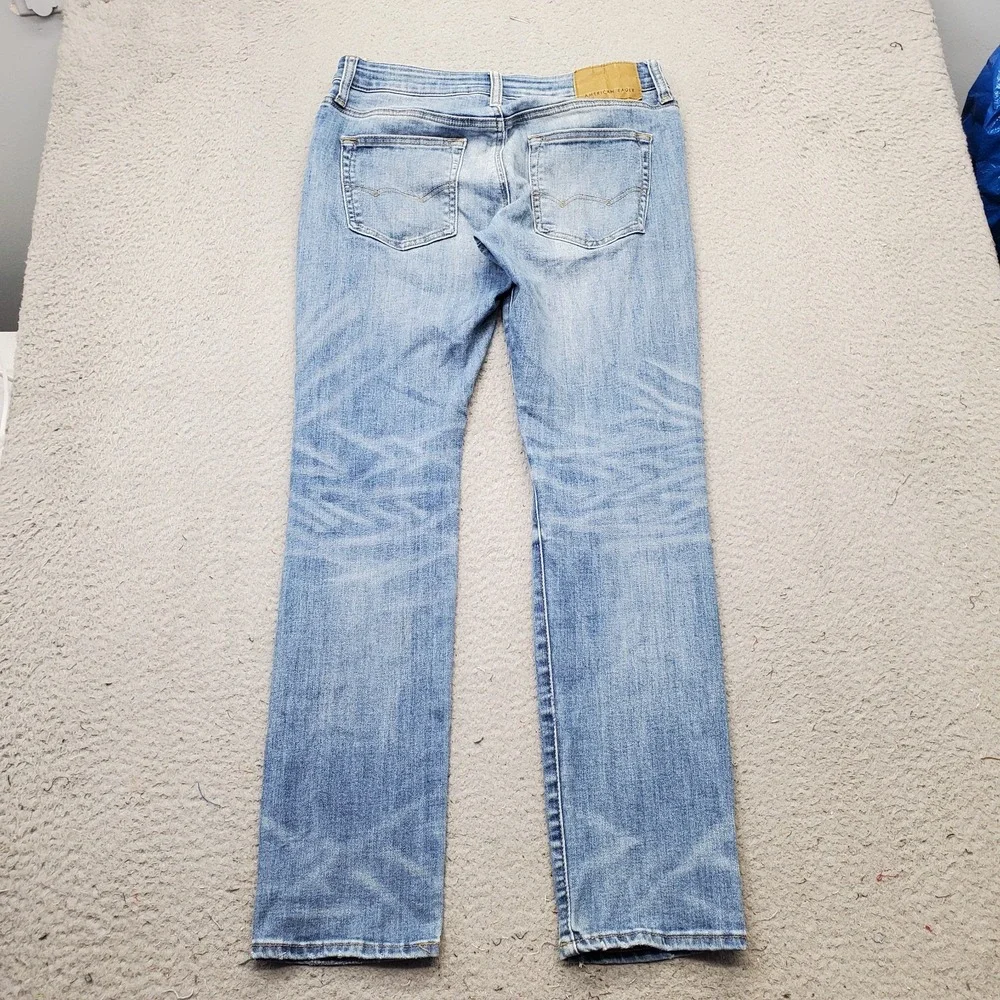 American Eagle Straight Jeans Mens 29x30 Blue Denim Next Level Flex Distressed